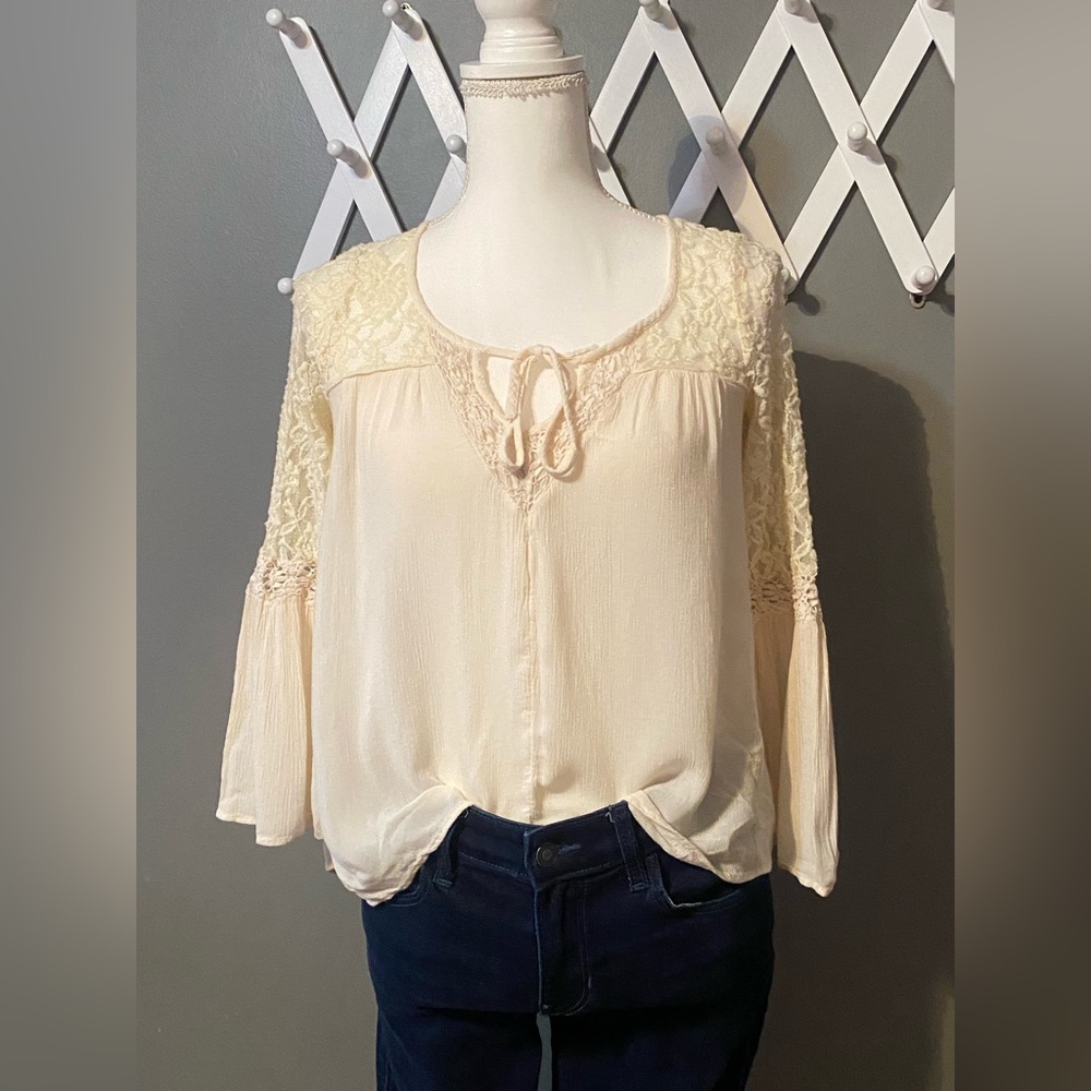 Elegant Cream Lace Women's Top